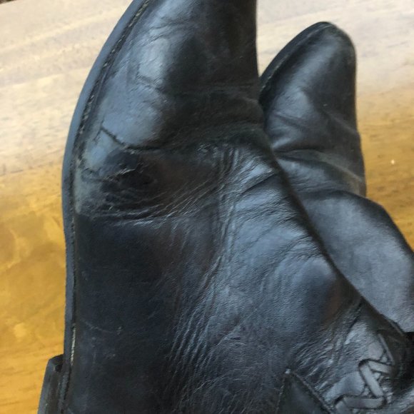 Vintage Black Over-the-Knee Patchwork Boots - Picture 9 of 9